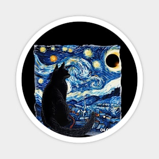 Starry Night Solar Eclipse 2024 Magnet